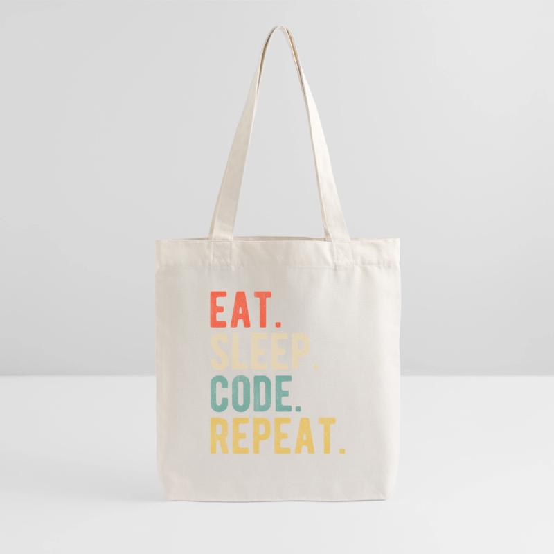 Eat Sleep Code Repeat Programmer Nerd Retro Tote bag épais recyclé Stanley/Stella