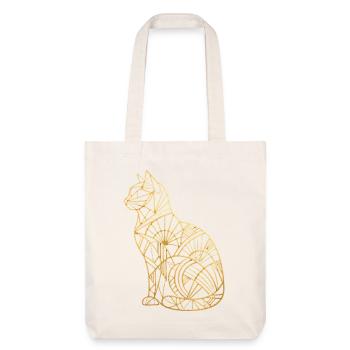 Chat d’or Art déco - Tote bag épais recyclé Stanley/Stella - blanc cassé - Devant