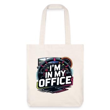 Ich bin in meinem Büro - Stanley/Stella recycelter Heavyweight Stoffbeutel - Naturweiß - Vorne