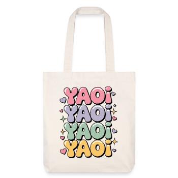 Colorful bubble letters lettering Yaoi. - Stanley/Stella Heavyweight Recycled Tote Bag - natural white - Front