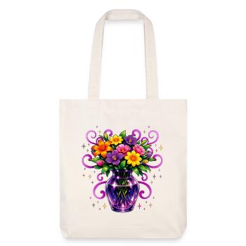 Beltane-Segnungen Mai-Day-Mystische Blume - Stanley/Stella recycelter Heavyweight Stoffbeutel - Naturweiß - Vorne