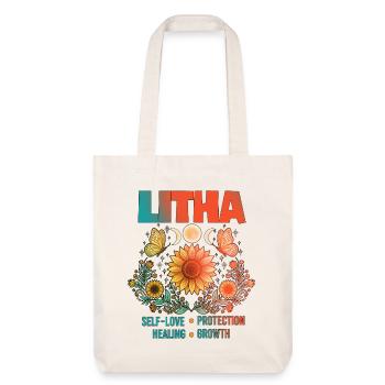 Litha Pagan Summer Solstice Midsummer Midsommar - Stanley/Stella Heavyweight Recycled Tote Bag - natural white - Front