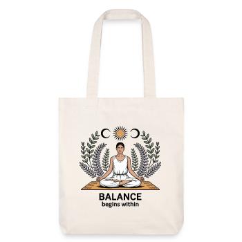 Balance Begins Within - Yoga - Stanley/Stella recycelter Heavyweight Stoffbeutel - Naturweiß - Vorne