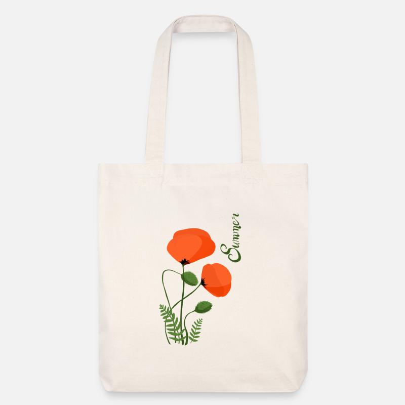 Summer flower - Stanley/Stella recycelter Heavyweight Stoffbeutel - Naturweiß
