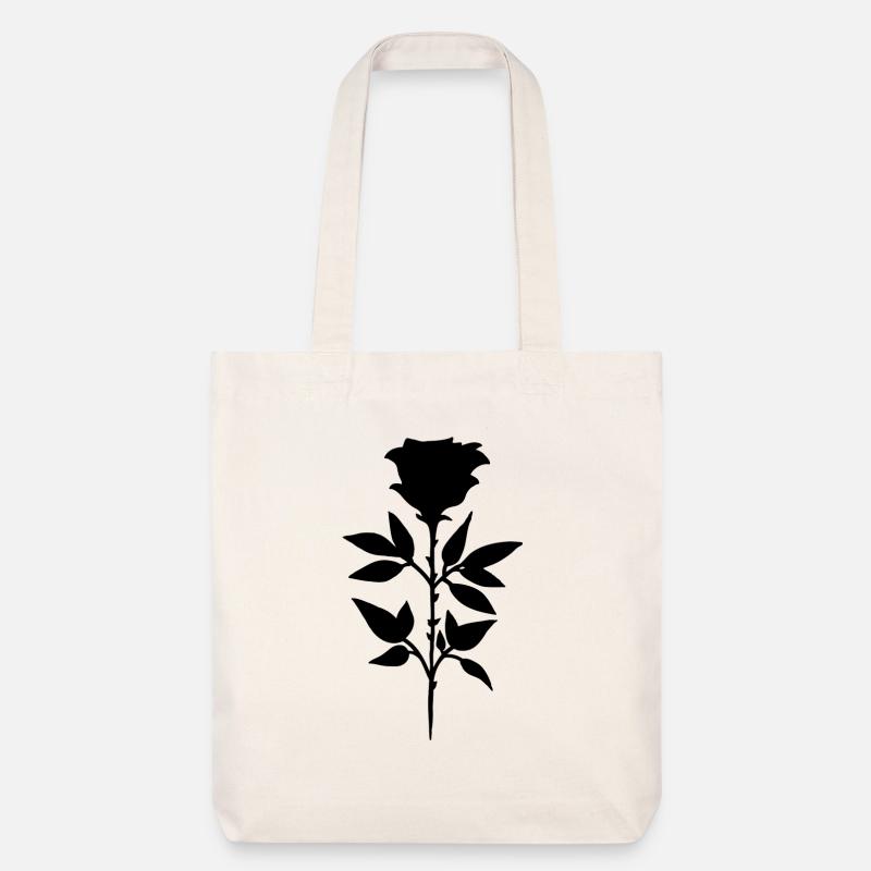 Schwarze Rose - Stanley/Stella recycelter Heavyweight Stoffbeutel - Naturweiß