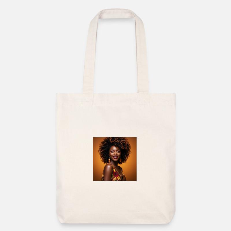 Femme Afro Colorée Joyeuse - Tote bag épais recyclé Stanley/Stella - blanc cassé