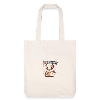 Invitation Chat Kawaii Chance - Tote bag épais recyclé Stanley/Stella - blanc cassé - Devant