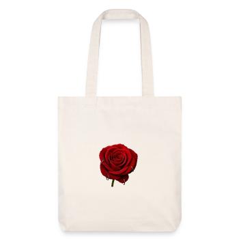 Rote Rose mit Piercings - Stanley/Stella recycelter Heavyweight Stoffbeutel - Naturweiß - Vorne