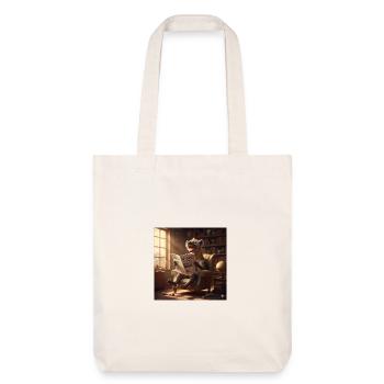 Hyène littéraire au salon - Tote bag épais recyclé Stanley/Stella - blanc cassé - Devant