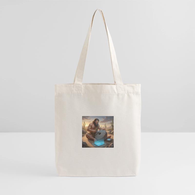 Caveman Tech Support - The First Tutorial Stanley/Stella Heavyweight Recycled Tote Bag