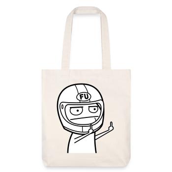 FU Meme mit Motorradhelm (Farben änderbar) - Stanley/Stella recycelter Heavyweight Stoffbeutel - Naturweiß - Vorne