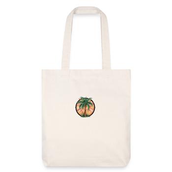 Tropische Palme bei Sonnenuntergang – Urlaubsmotiv - Stanley/Stella recycelter Heavyweight Stoffbeutel - Naturweiß - Vorne
