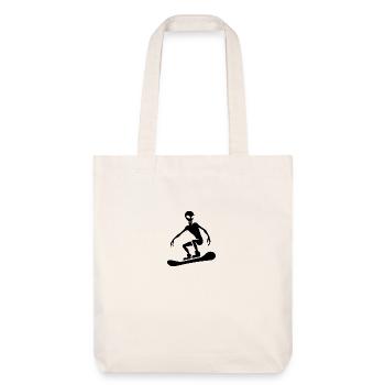 Minimalistisches Design: Alien Snowboarder - Stanley/Stella recycelter Heavyweight Stoffbeutel - Naturweiß - Vorne