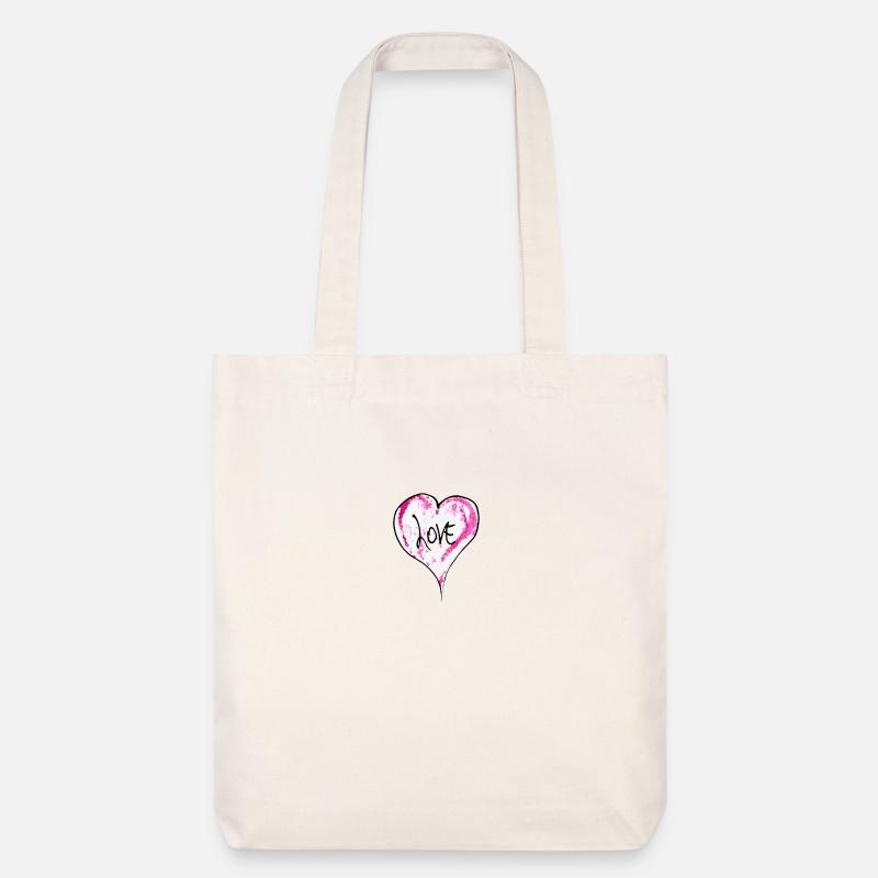 PINK LOVE - Stanley/Stella recycelter Heavyweight Stoffbeutel - Naturweiß