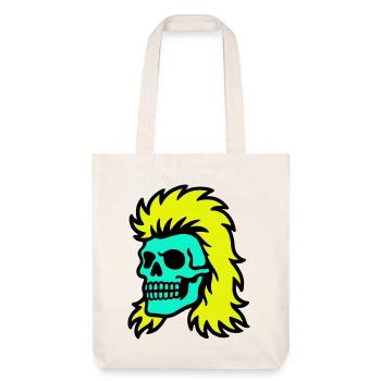 Vokuhila Skull - Stanley/Stella recycelter Heavyweight Stoffbeutel - Naturweiß - Vorne