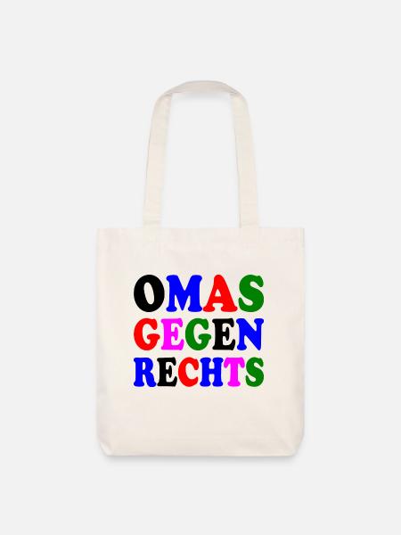 Omas gegen rechts - Stanley/Stella recycelter Heavyweight Stoffbeutel - Naturweiß