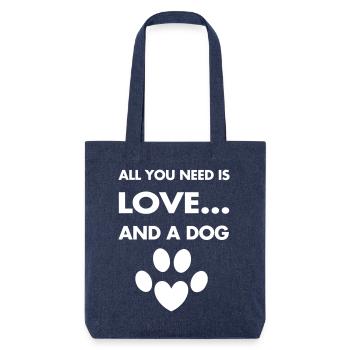 Love Dogs - Stanley/Stella recycelter Heavyweight Stoffbeutel - melange Blue - Vorne
