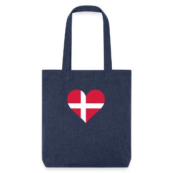 Un coeur pour le Danemark - Tote bag épais recyclé Stanley/Stella - mélange bleu - Devant