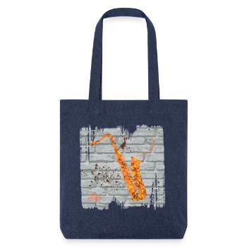 saxophon e 212 - Stanley/Stella recycelter Heavyweight Stoffbeutel - melange Blue - Vorne