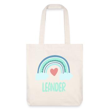 Leander Name Rainbow Baby - Stanley/Stella Heavyweight Recycled Tote Bag - natural white - Front