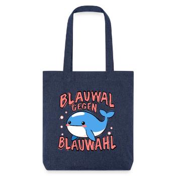 Blauwal gegen Blauwahl - Stanley/Stella recycelter Heavyweight Stoffbeutel - melange Blue - Vorne