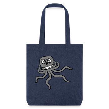 Oktopus Alien Monster Horror Außerirdischer Grinst - Stanley/Stella recycelter Heavyweight Stoffbeutel - melange Blue - Vorne