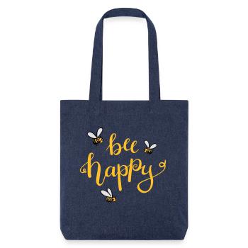 être heureux - Tote bag épais recyclé Stanley/Stella - mélange bleu - Devant