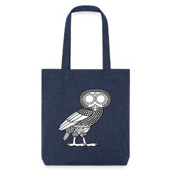Owl of Athena [White (owl only)] - Stanley/Stella Heavyweight Recycled Tote Bag - melange blue - Front