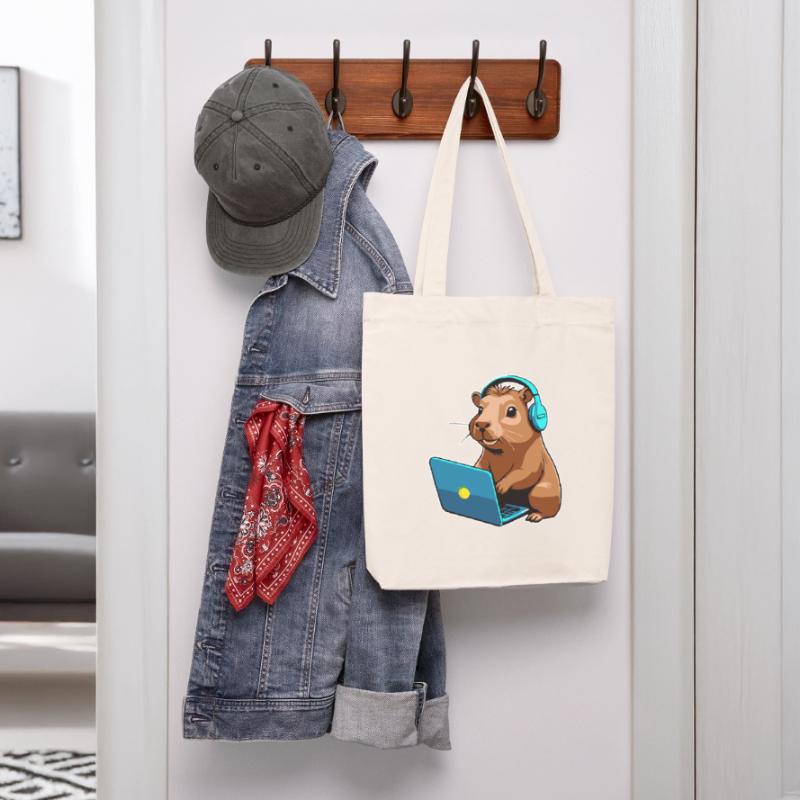 Capybara Programmierer Coder Computer Stanley/Stella recycelter Heavyweight Stoffbeutel