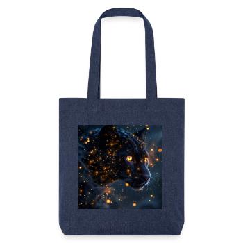 Animal Totem Guépard Noir - Tote bag épais recyclé Stanley/Stella - mélange bleu - Devant