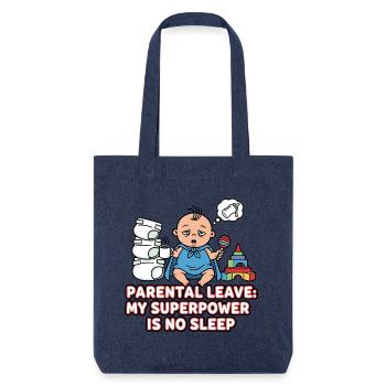 Le congé parental Superpower Insomniaque - Tote bag épais recyclé Stanley/Stella - mélange bleu - Devant