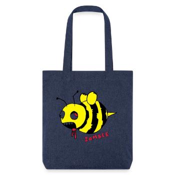 Zombee / Halloween Zombie Horror Biene - Stanley/Stella recycelter Heavyweight Stoffbeutel - melange Blue - Vorne