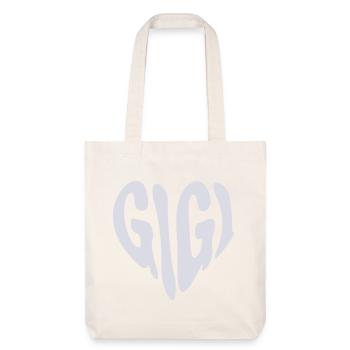 Gigi - Small Heart Graphic (Custom Color) - Stanley/Stella Heavyweight Recycled Tote Bag - natural white - Front