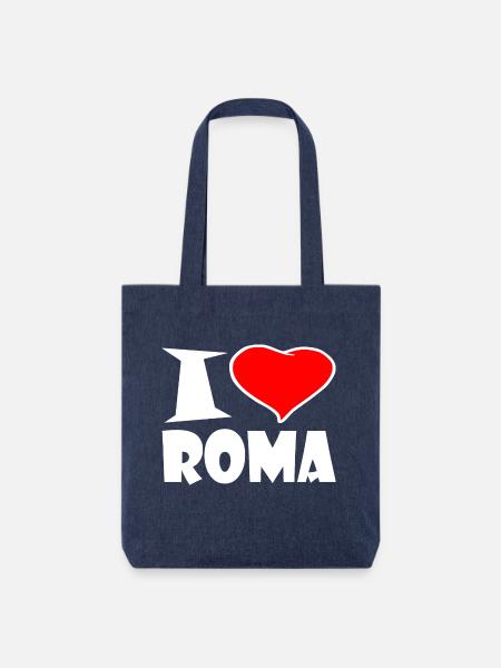I Love Roma - Stanley/Stella recycelter Heavyweight Stoffbeutel - melange Blue