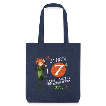 Robin Hood Schlitzohr Geburtstagsdesign 7 Jahre - Stanley/Stella recycelter Heavyweight Stoffbeutel - melange Blue - Vorne