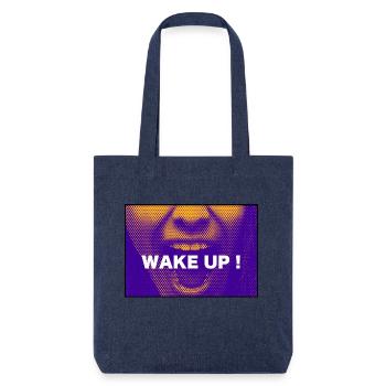 Message - Wake Up - Stanley/Stella Heavyweight Recycled Tote Bag - melange blue - Front