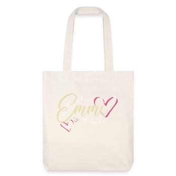 Emmi Nom Prénom Calligraphie coeur - Tote bag épais recyclé Stanley/Stella - blanc cassé - Devant