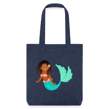 Meeresjungfrau Illustration für Kinder - Stanley/Stella recycelter Heavyweight Stoffbeutel - melange Blue - Vorne