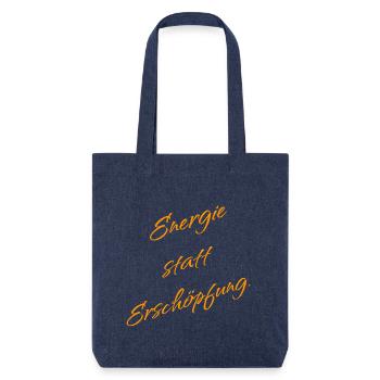 Energy instead of exhaustion – Mindset Saying - Stanley/Stella Heavyweight Recycled Tote Bag - melange blue - Front