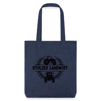 Stolzer Landwirt Stolze Bauern gestalten mit Traktor - Stanley/Stella recycelter Heavyweight Stoffbeutel - melange Blue - Vorne