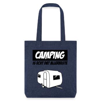 Camping Is Echt Dat Allerbeste - Stanley/Stella recycelter Heavyweight Stoffbeutel - melange Blue - Vorne