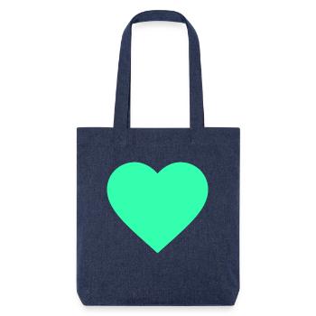 the light green heart - Stanley/Stella recycelter Heavyweight Stoffbeutel - melange Blue - Vorne