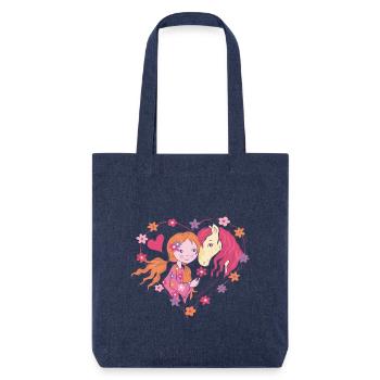 Fille de cheval - Tote bag épais recyclé Stanley/Stella - mélange bleu - Devant
