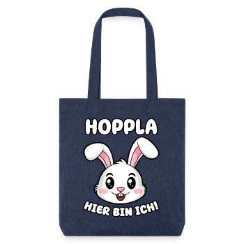 Hoppla hier bin ich! - Stanley/Stella recycelter Heavyweight Stoffbeutel - melange Blue - Vorne