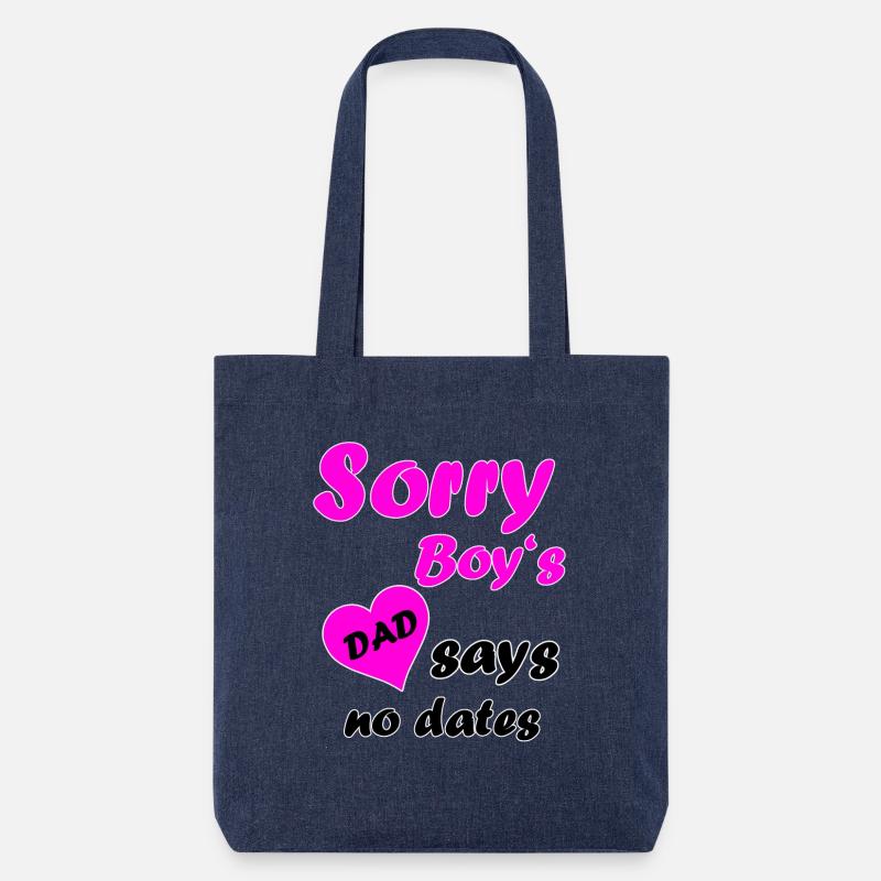 Désolé garçon, DAD dit pas de dates pour les filles - Tote bag épais recyclé Stanley/Stella - mélange bleu