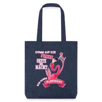 Wir haben Flamingos - Stanley/Stella recycelter Heavyweight Stoffbeutel - melange Blue - Vorne