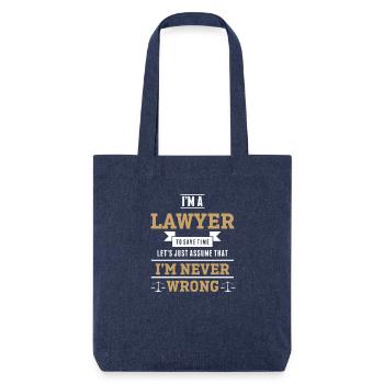 Lawyer attorney court law justice gift - Stanley/Stella Heavyweight Recycled Tote Bag - melange blue - Front