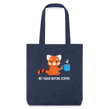 Roter Panda - Katzenbär - Kaffee - Morgenmuffel - Stanley/Stella recycelter Heavyweight Stoffbeutel - melange Blue - Vorne