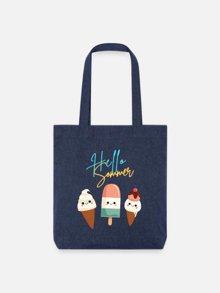 Hello Sommer - Stanley/Stella recycelter Heavyweight Stoffbeutel - melange Blue