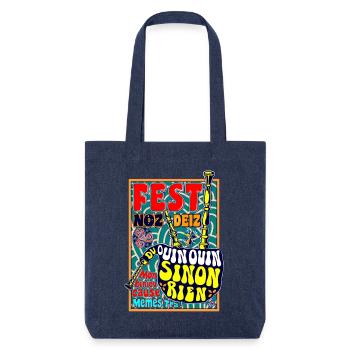 Mon biniou cause (du "ouin-ouin" sinon rien) - Tote bag épais recyclé Stanley/Stella - mélange bleu - Devant
